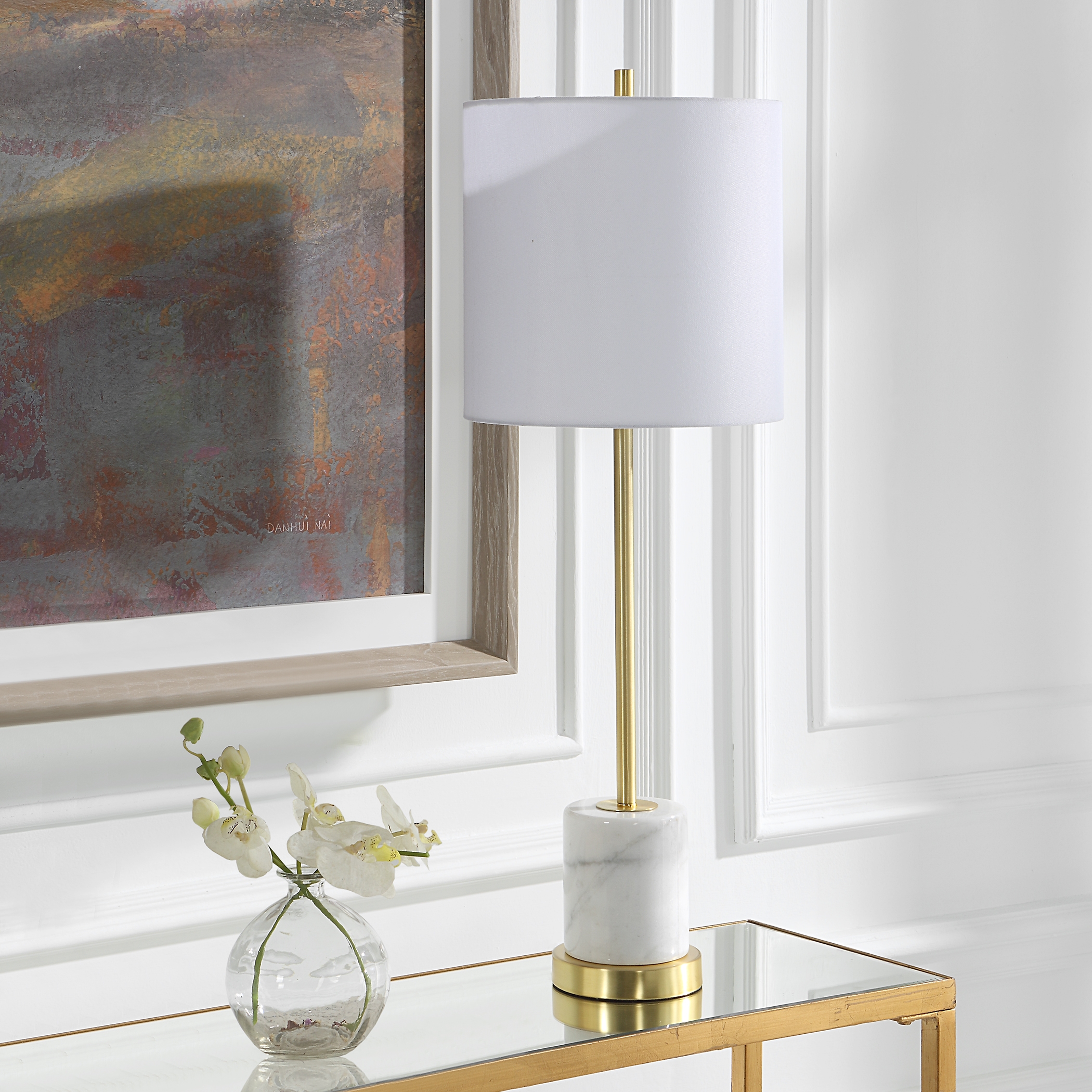 Turret Gold Buffet Lamp - Image 2