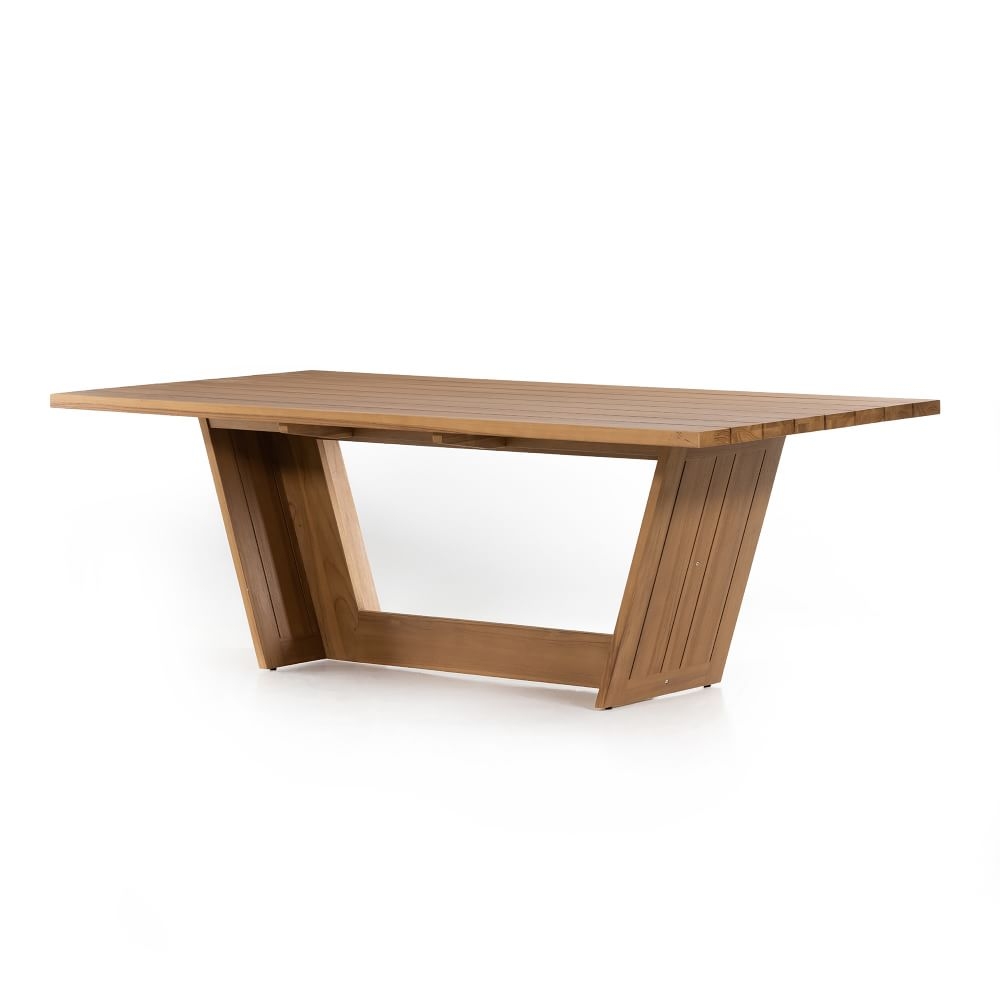 Paneled Legs Outdoor Dining Table,Wood,Teak - Image 0