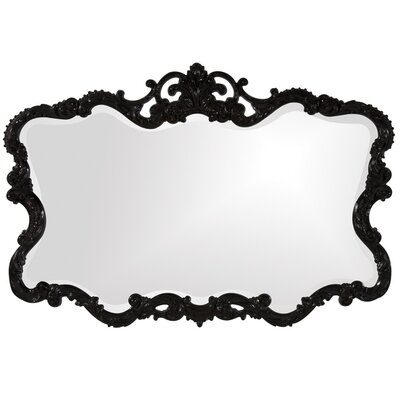 Scallop Mirror With Ornate Black Lacquer Frame - Image 0