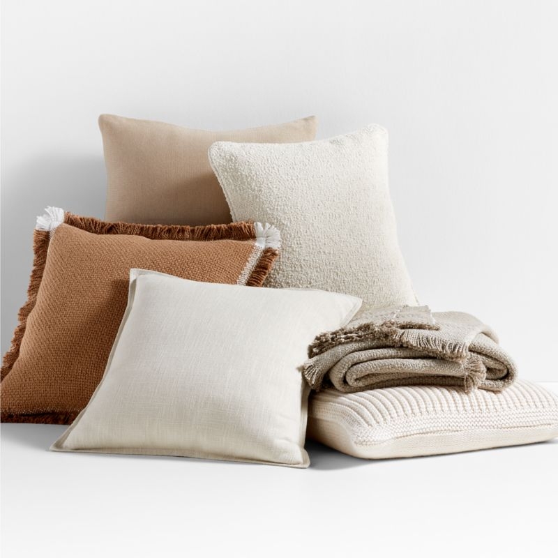 Arctic Ivory Organic Soft Boucle 20"x20" Throw Pillow Cover - Image 1