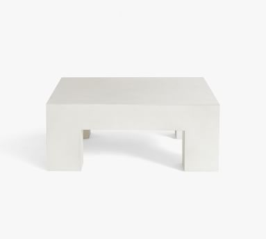 Pomona Concrete Chunky Leg Coffee Table, White Speckle - Image 1