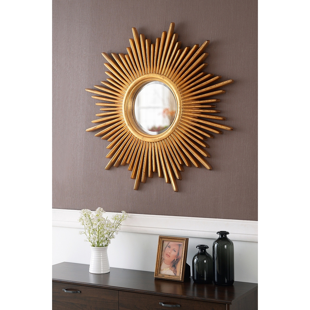 Kenroy Home Reyes Antique Gold 36" Round Wall Mirror - Style # 83J16 - Image 0