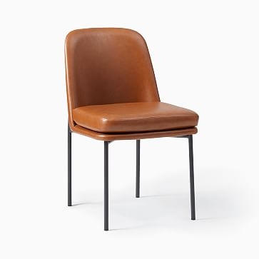 Jack Metal Frame Dining Chair, Vegan Leather, Cinder, Dark Bronze - Image 1