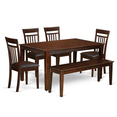 Alingtons 6 - Piece Rubberwood Solid Wood Dining Set - Image 0