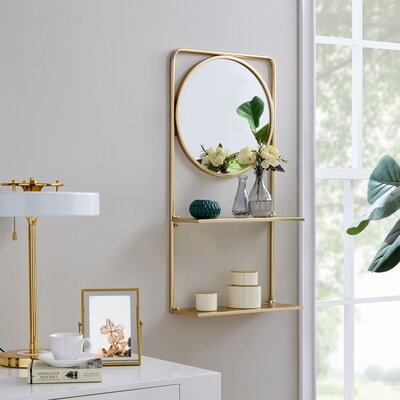 Everly Quinn & Co.® Gold Pharmacy Mirror With Shelves - Image 0
