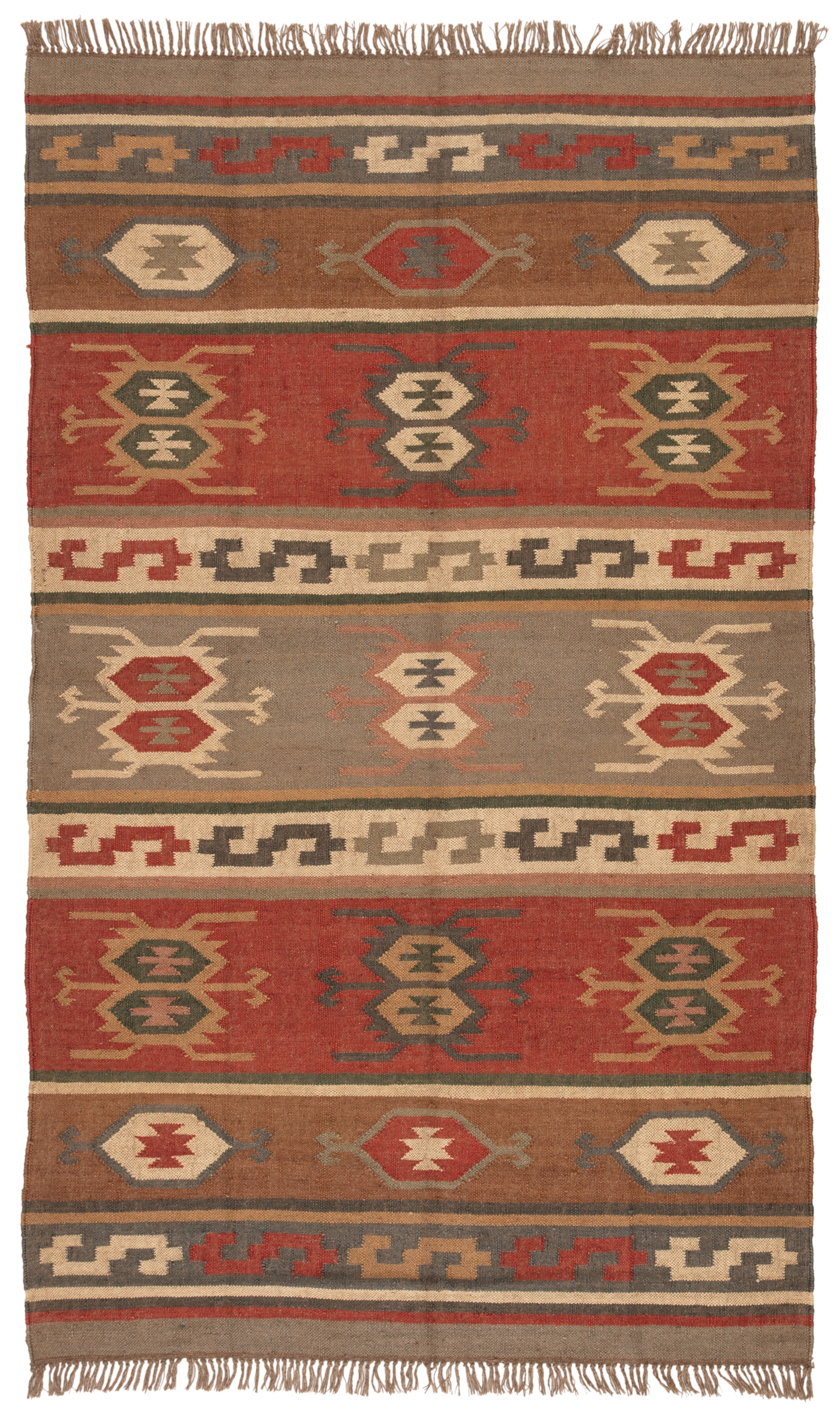 Thebes Handmade Geometric Multicolor Area Rug (9' X 12') - Image 0