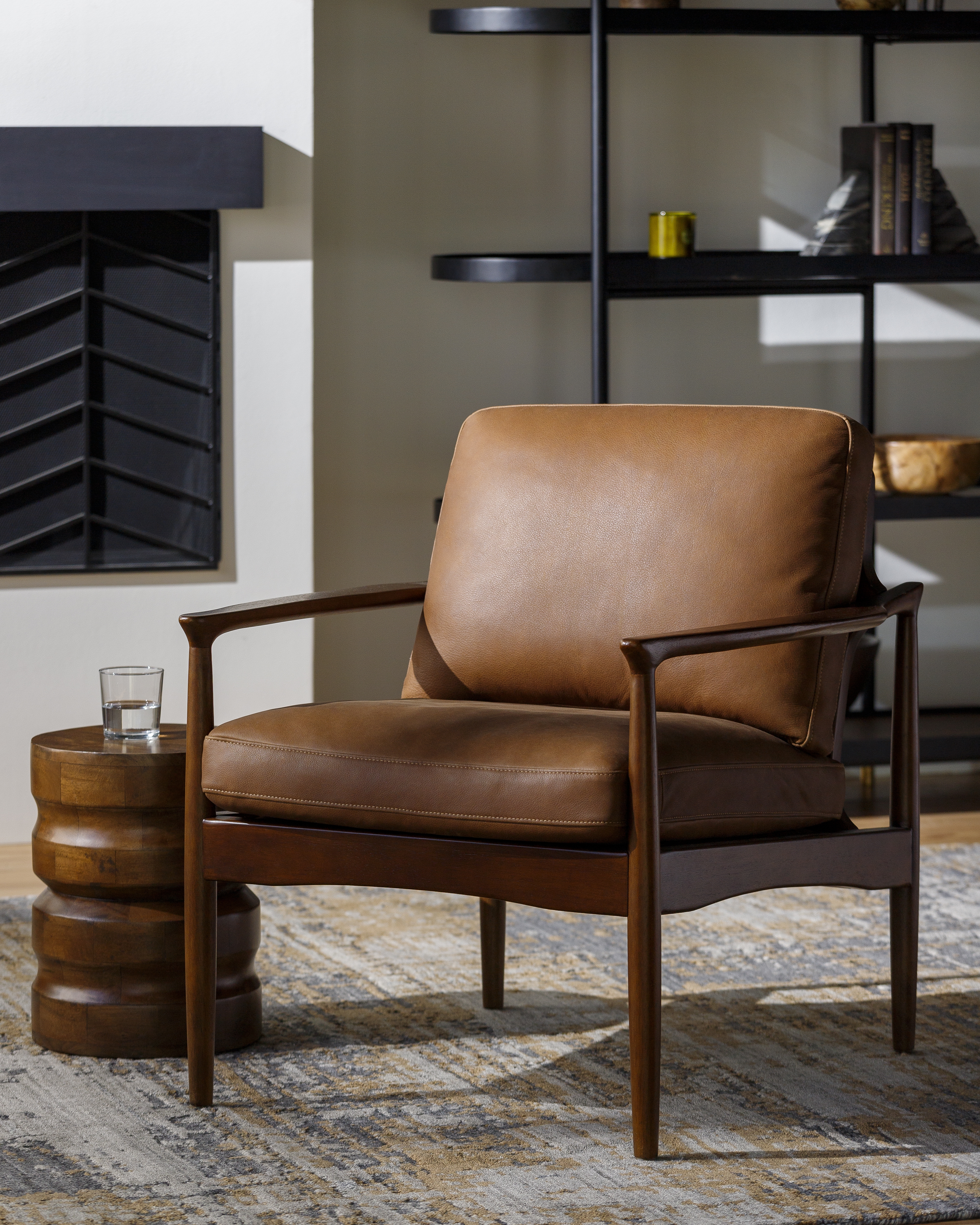 Lewiston Leather 35"H x 29"W x 32"D Accent Chair - Image 1