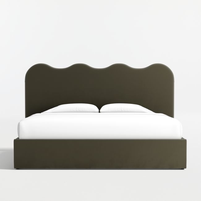 Amara Curved Upholstered King Storage Bed - Image 0