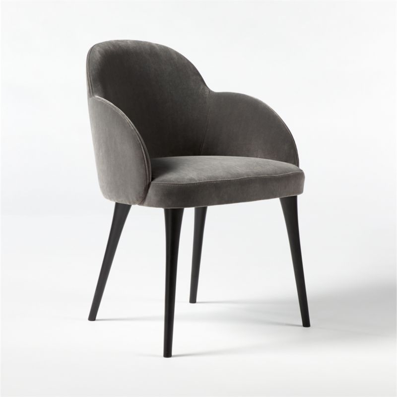 Giulia Grey Velvet Dining Armchair - Image 1