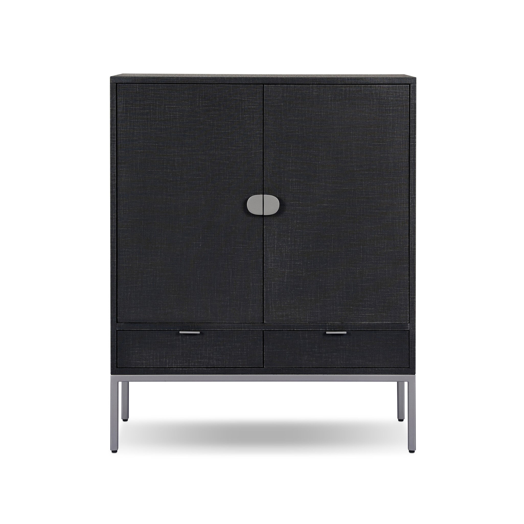 Cressida Bar Cabinet - Black Linen - Image 0