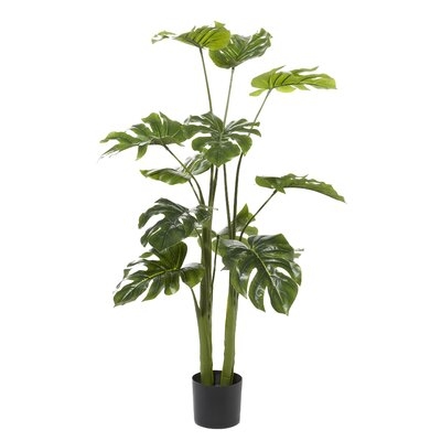 48" Artificial Swiss cheese plant Plant in Pot - Image 0
