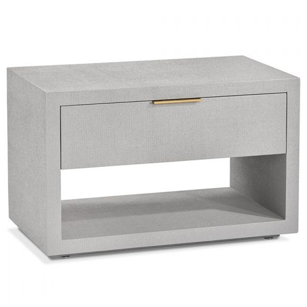 Interlude Montaigne Modern Classic Grey Upholstered Wood Nightstand - Image 1