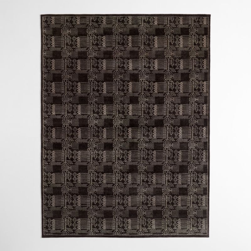 Palma Wool Hand-Knotted Espresso Brown Area Rug 6'x9' - Image 1