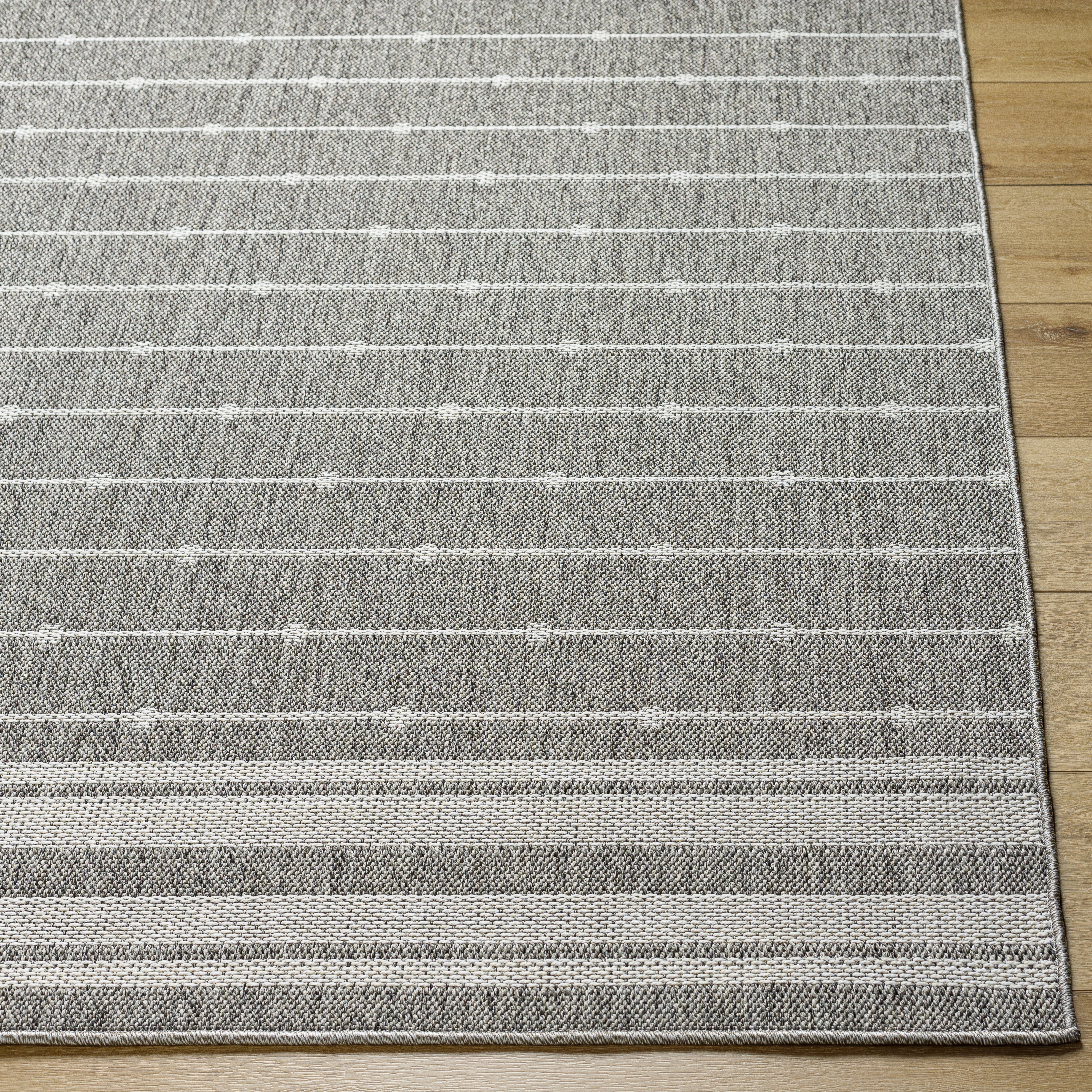 Pismo Beach Gray Outdoor 7'10" x 10' Machine Woven Rug - Image 1