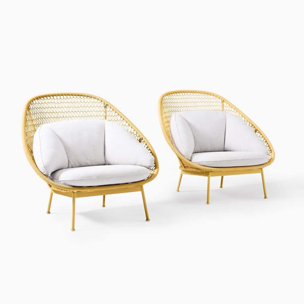 Nest Lounge Chairs, Yellow, Set of 2 - Image 0