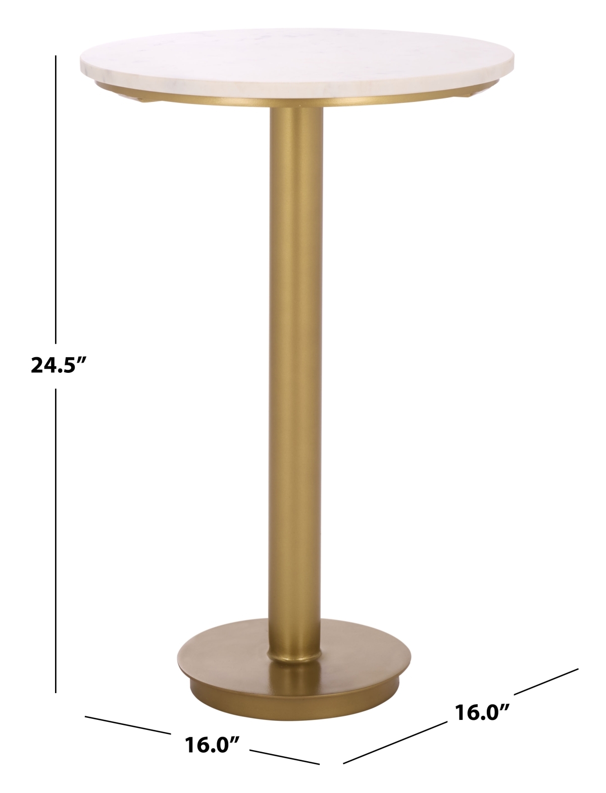 Branxton Marble Top Accent Table - Brass/White - Image 6