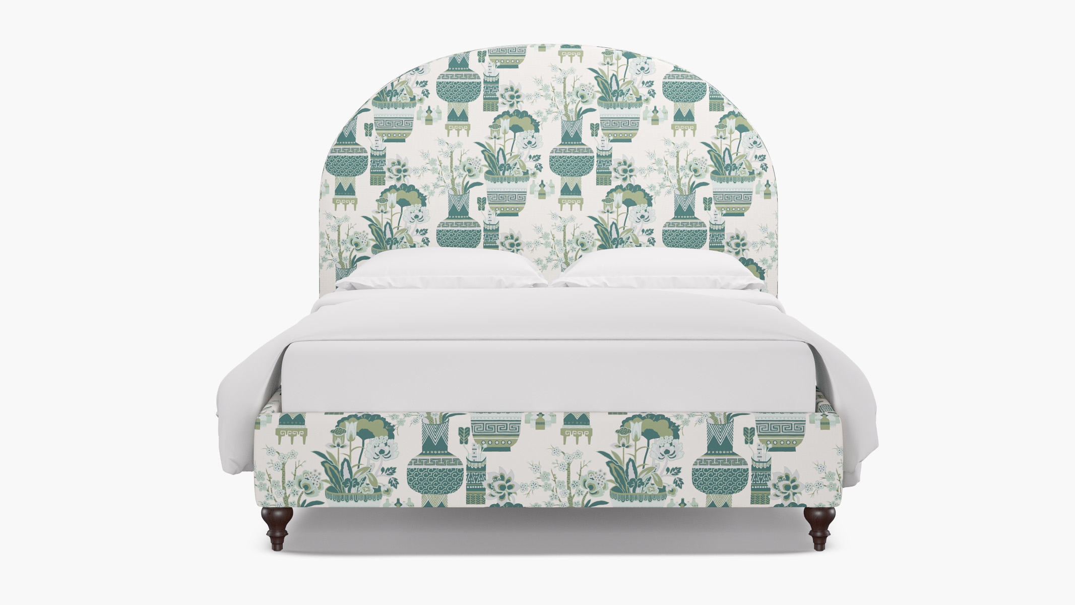 Demilune Bed, Pistachio Kan-Shie, Espresso Traditional Turned Leg, Twin - Image 0