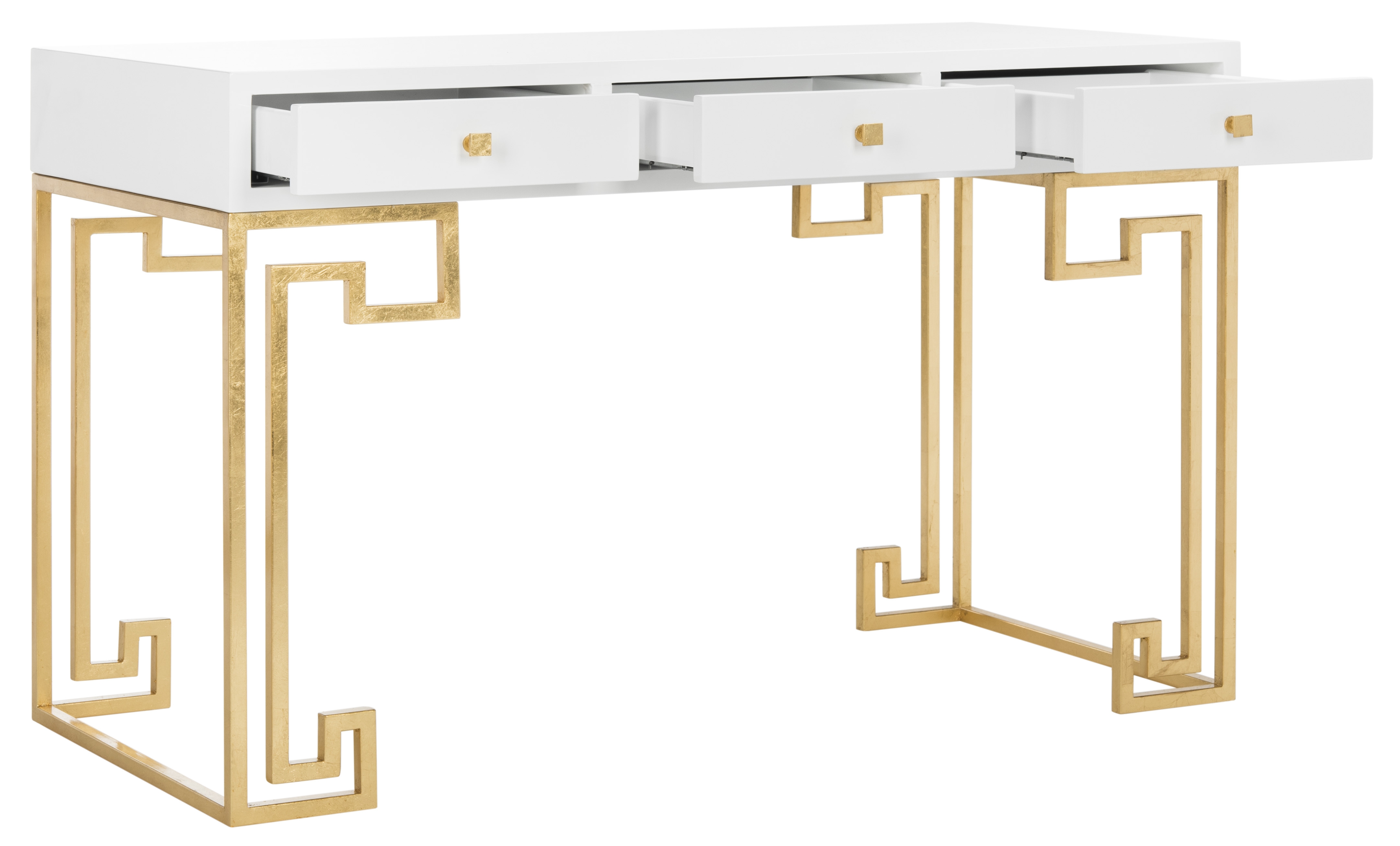 Valeria Lacquer Writing Desk - White Lacquer - Safavieh - Image 1