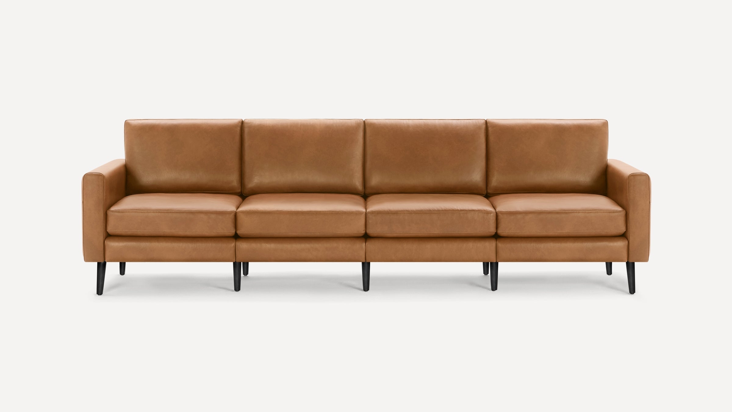 Nomad Leather King Sofa - Camel - Top Grain Leather / Walnut - Wood / Block - Image 5