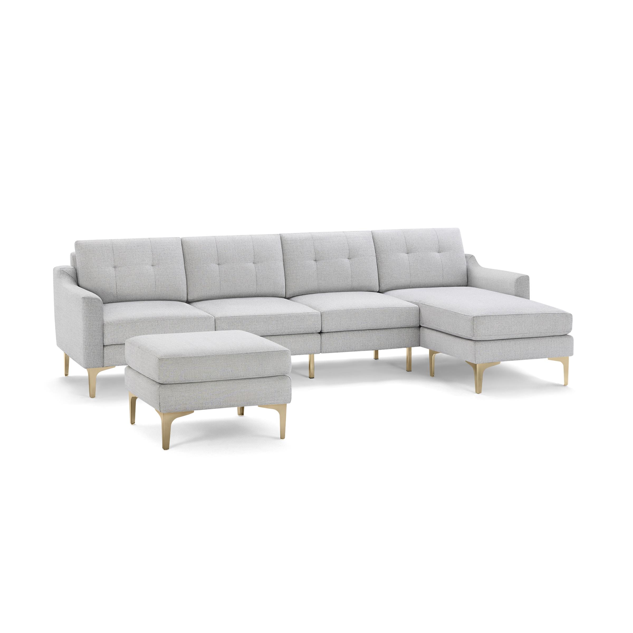 Nomad King Sectional and Ottoman in Crushed Gravel - Image 0