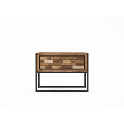 CARV'n 1 - Drawer Metal Nightstand in Mixed Reclaimed Wood (Set of 2) - Image 0