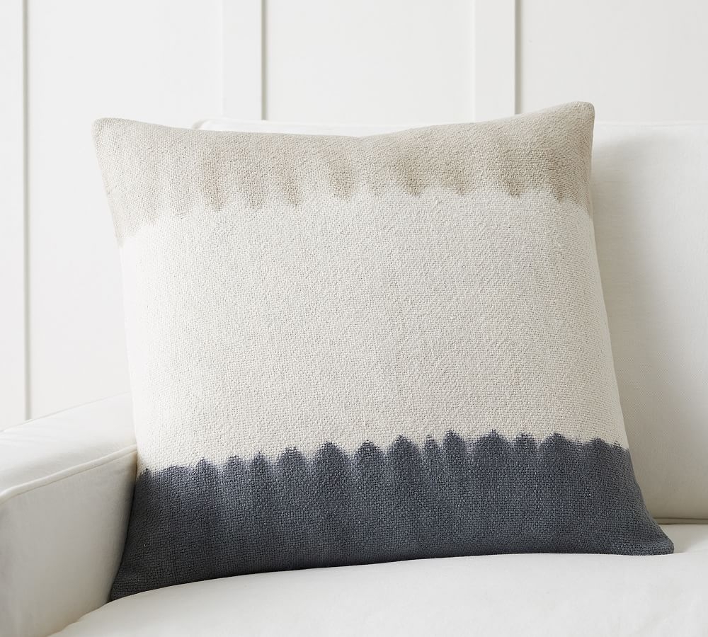 Dip Dyed Pillow Cover, 22 x 22", Blue/Natural - Image 0