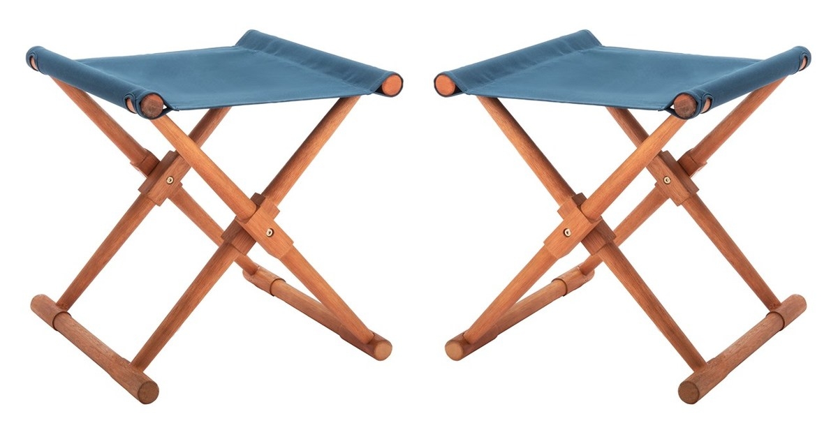 Breanne Stool - Natural/Navy - Safavieh - Image 0