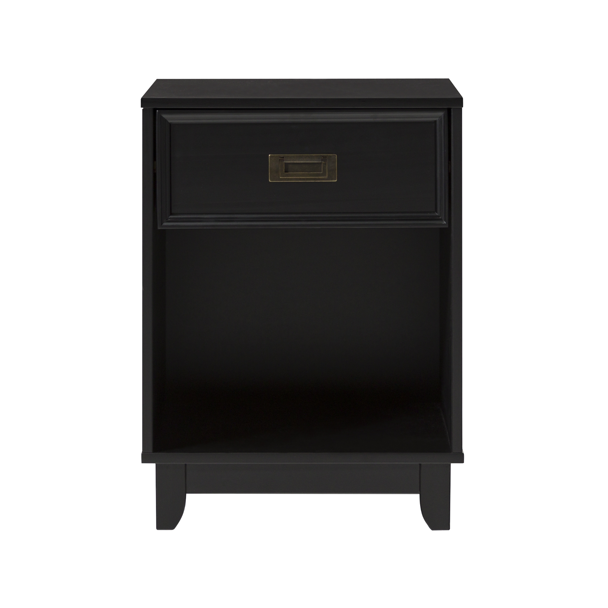 18" Solid Wood 1-Drawer Framed Nightstand - Black - Image 4