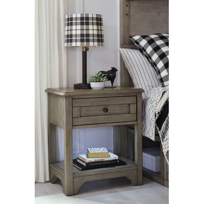 Lally 1 - Drawer Solid Wood Nightstand in Old Crate Brown - Image 0
