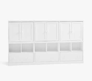 Cameron 2 Cabinet, 1 Bookrack, 3 Cubby Drawer Base, Simply White, In-Home Delivery & Assembly - Image 3