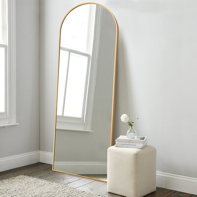 Arch Floor & Full Length Gold Framed Wall Mirror - Image 0