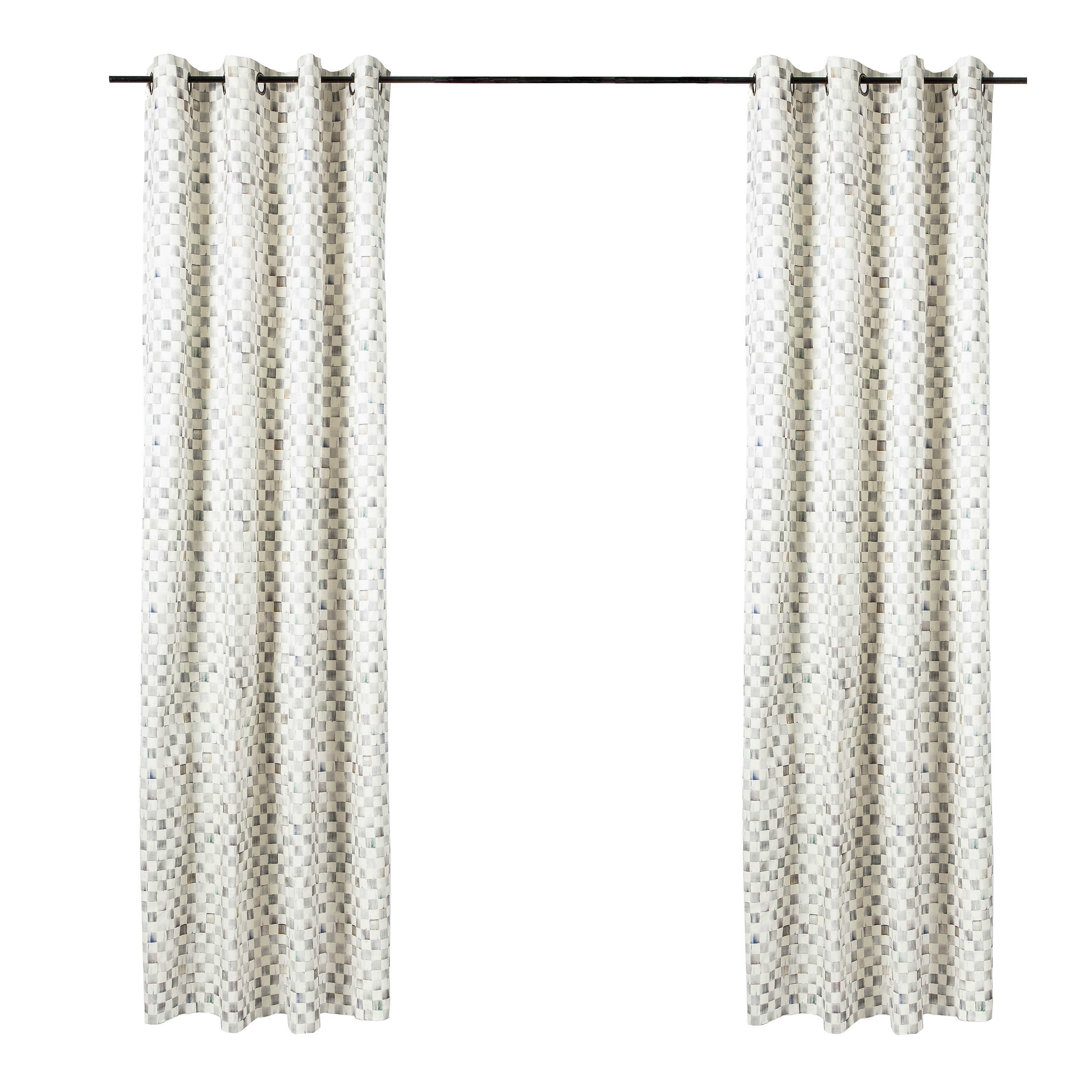 MacKenzie-Childs Sterling Check® Grommet Top Curtain Panel - Image 0
