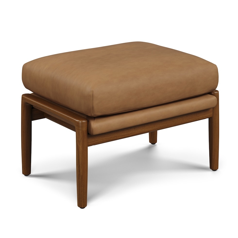 Bavel 25" Leather Ottoman - Charme Tan - Image 0