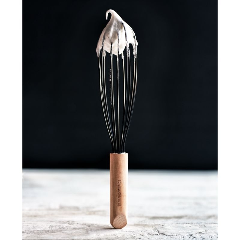 Crate & Barrel Black Silicone and Wood Slotted Spoon - Image 6