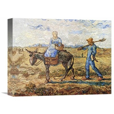 'Morning Peasant Couple to Work' by Vincent van Gogh Painting Print on Wrapped Canvas - Image 0