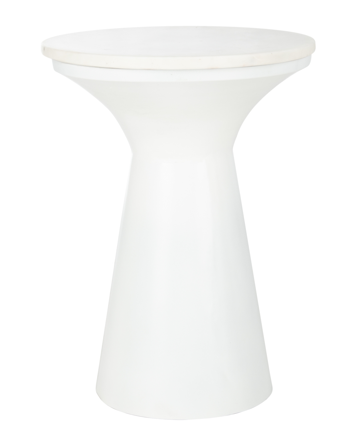 Mila Pedestal End Table - White - Safavieh - Image 0