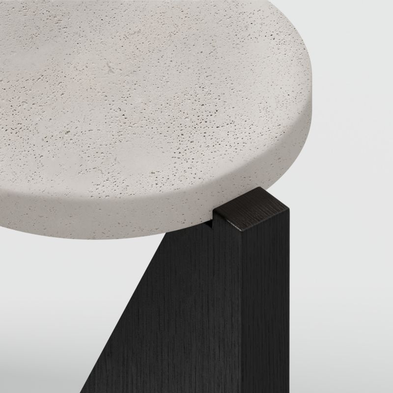 Miro Concrete Console Table with Black Ebonized White Oak Wood Base - Image 2