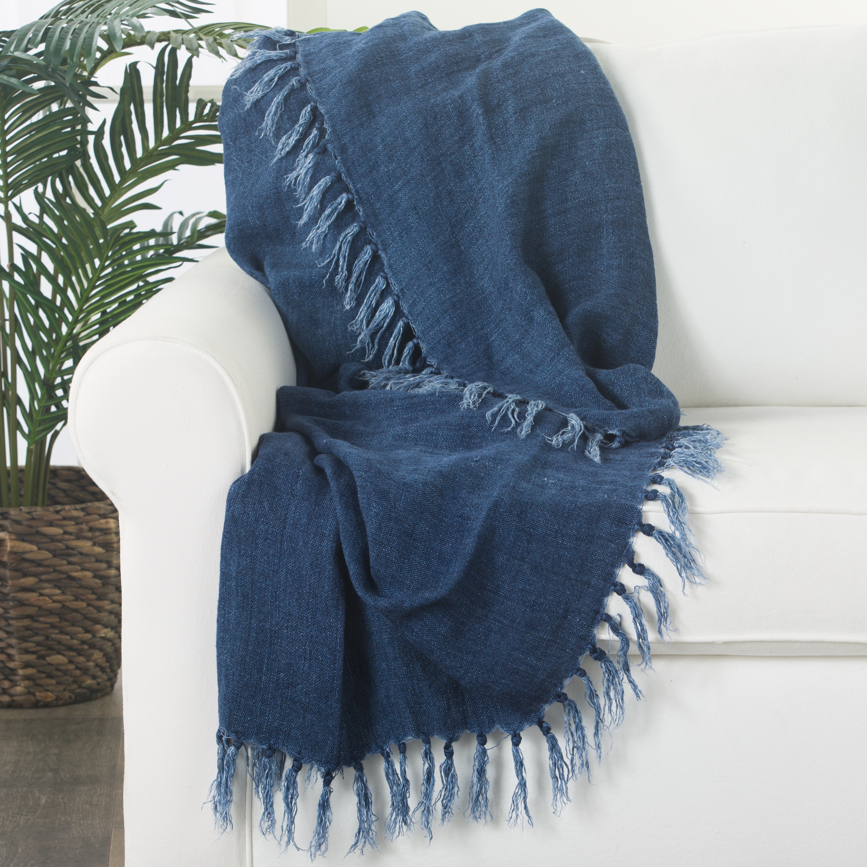 Lisabet Solid Blue Throw (51"X67") - Image 2