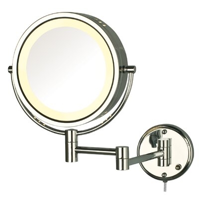 Akber Dual Sided Wall Mount Halo Lighted Traditional Makeup/Shaving Mirror - Image 0