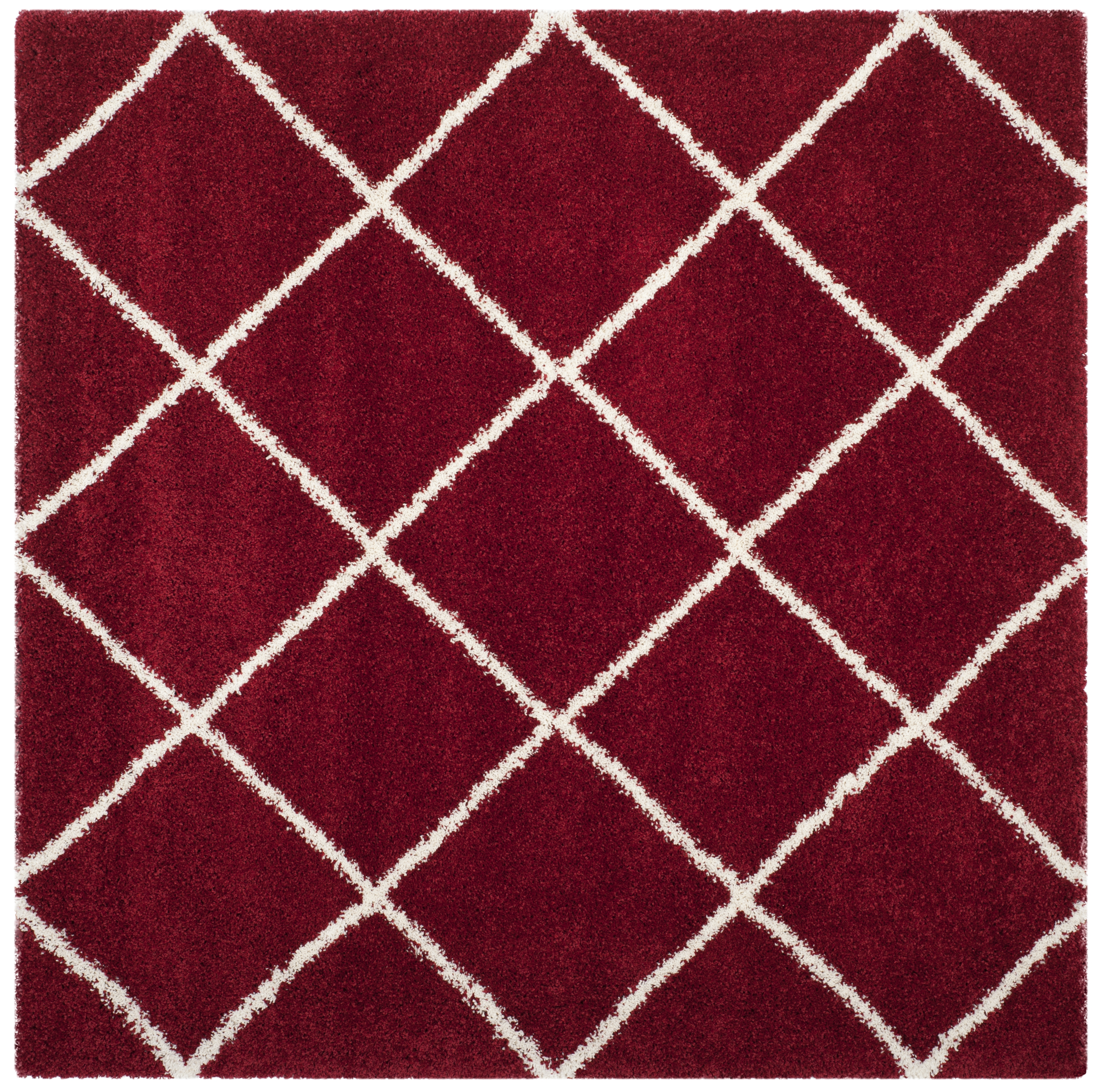 Arlo Home Woven Area Rug, SGH281R, Red/Ivory,  7' X 7' Square - Image 0