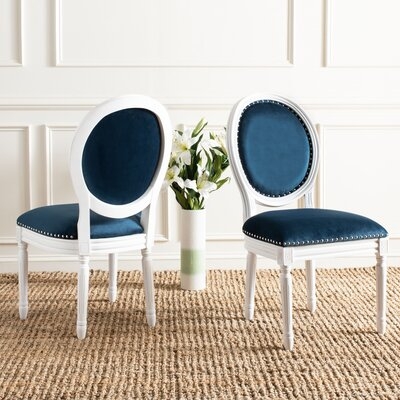 Falgoust Velvet Upholstered King Louis Back Side Chair - Image 0