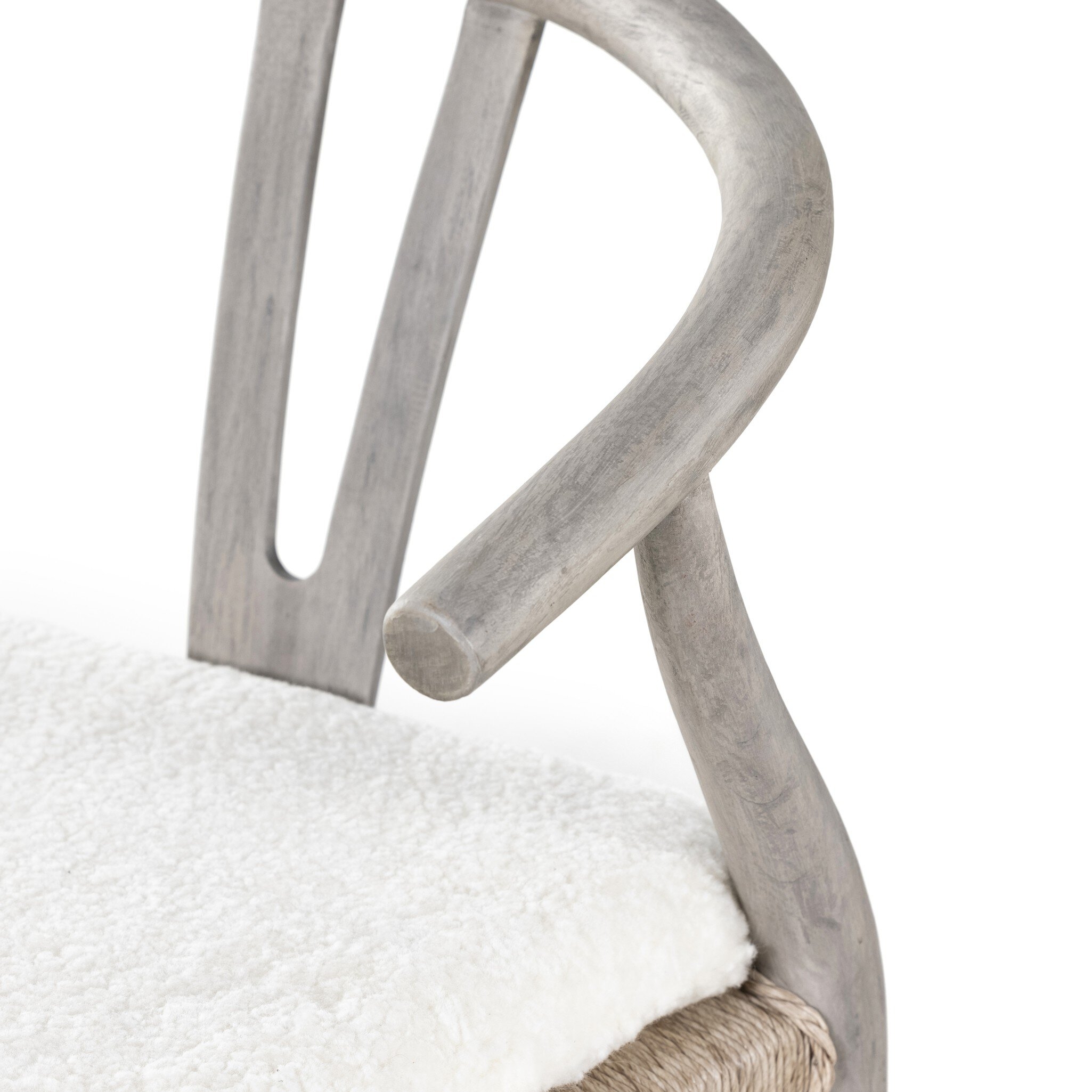 Muestra Dining Chair W/ Cushion - Cream Shorn Sheepskin - Image 7