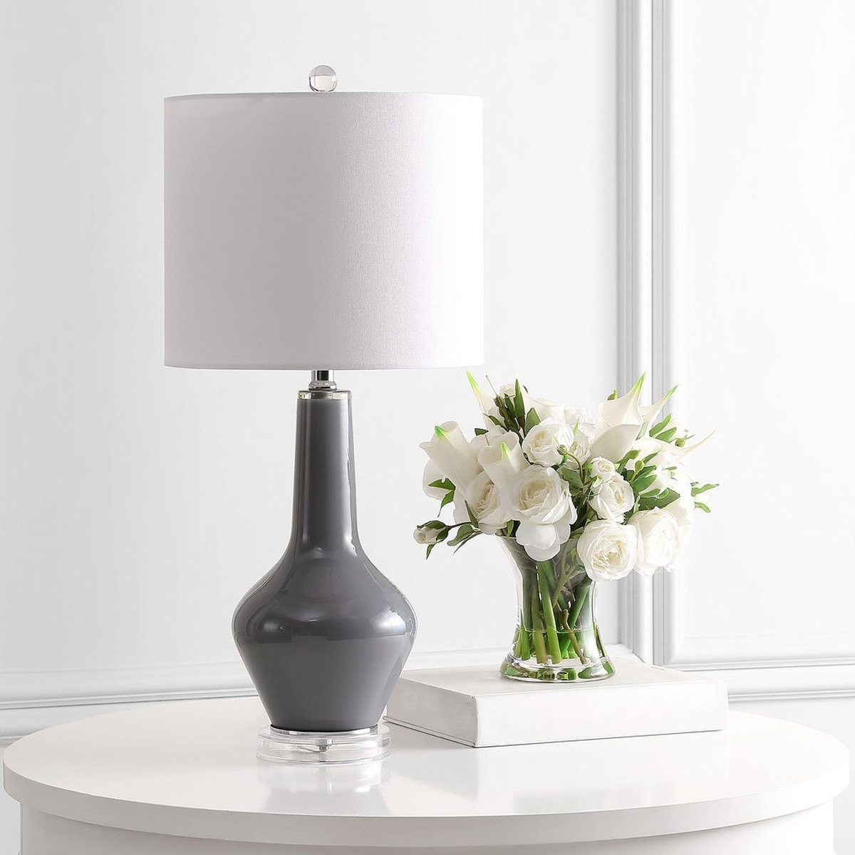 Velor Table Lamp - Grey - Safavieh - Image 3