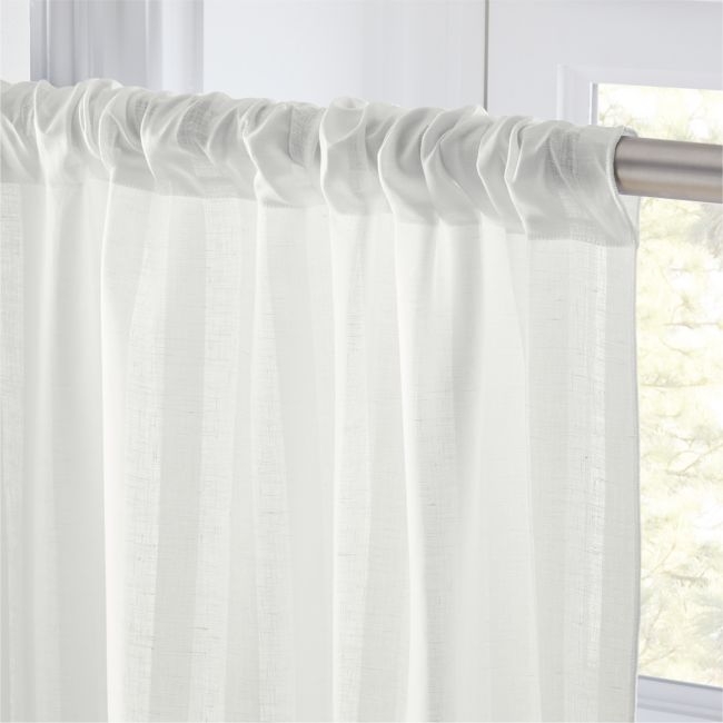 Track White Striped Curtain Panel 48"x120" - Image 0