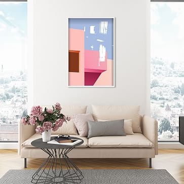 Oliver Gal Freeshape Building 8 24x36 Pink Framed Art - Image 2