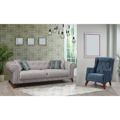 Chimere Ocean Blue Living Room Set (Sofa-Chair) - Image 0