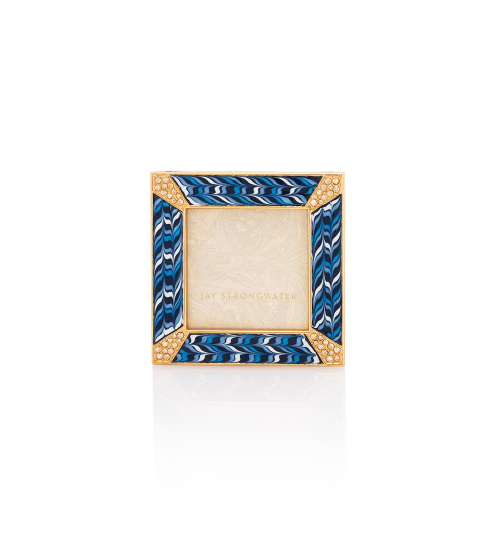 Jay Strongwater Leland Pave Corner 2"" Square Frame - Image 0