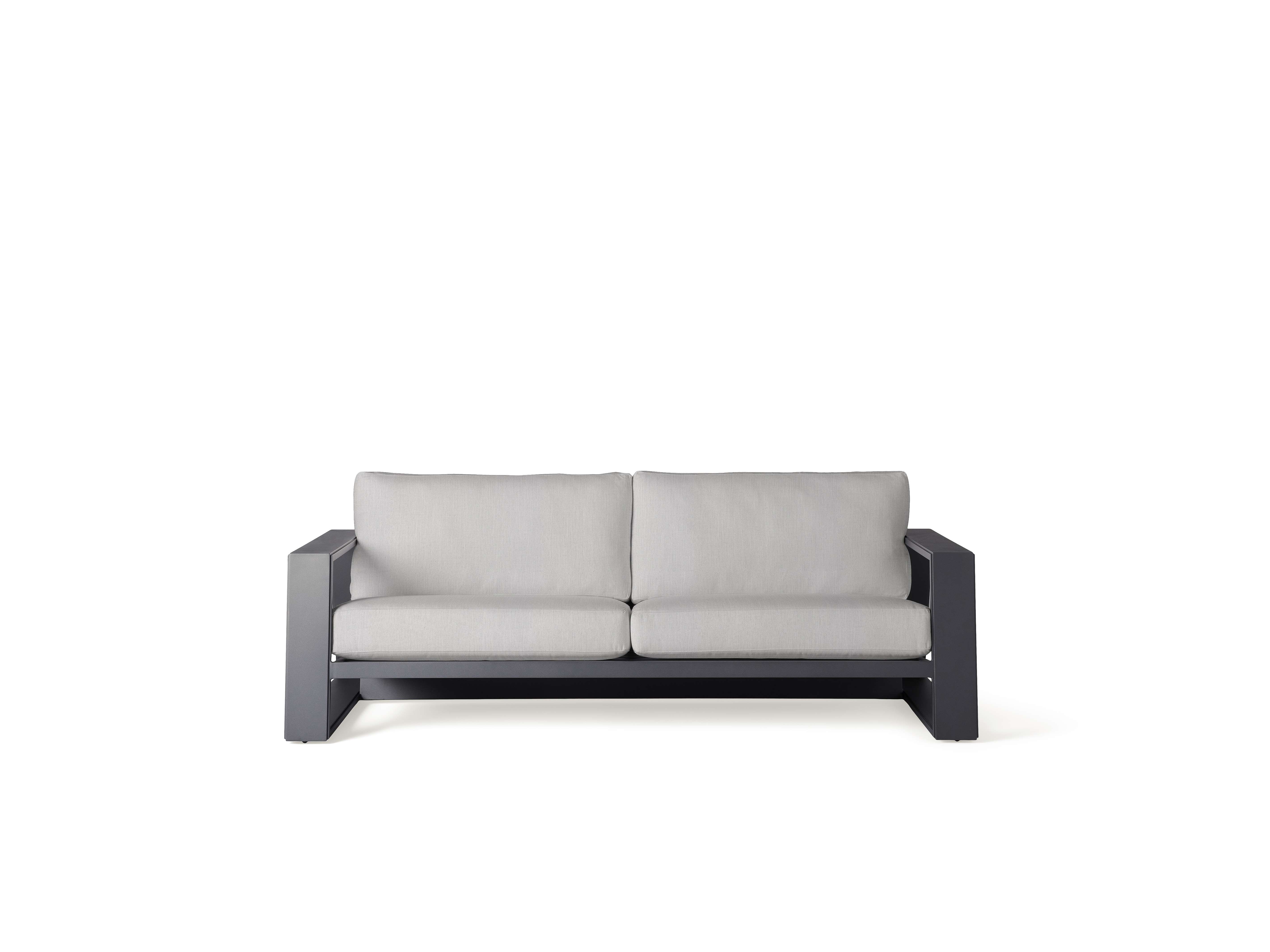 Canyon Outdoor Sofa Aluminum in Gray  Rosemount Dove/72" - Image 0