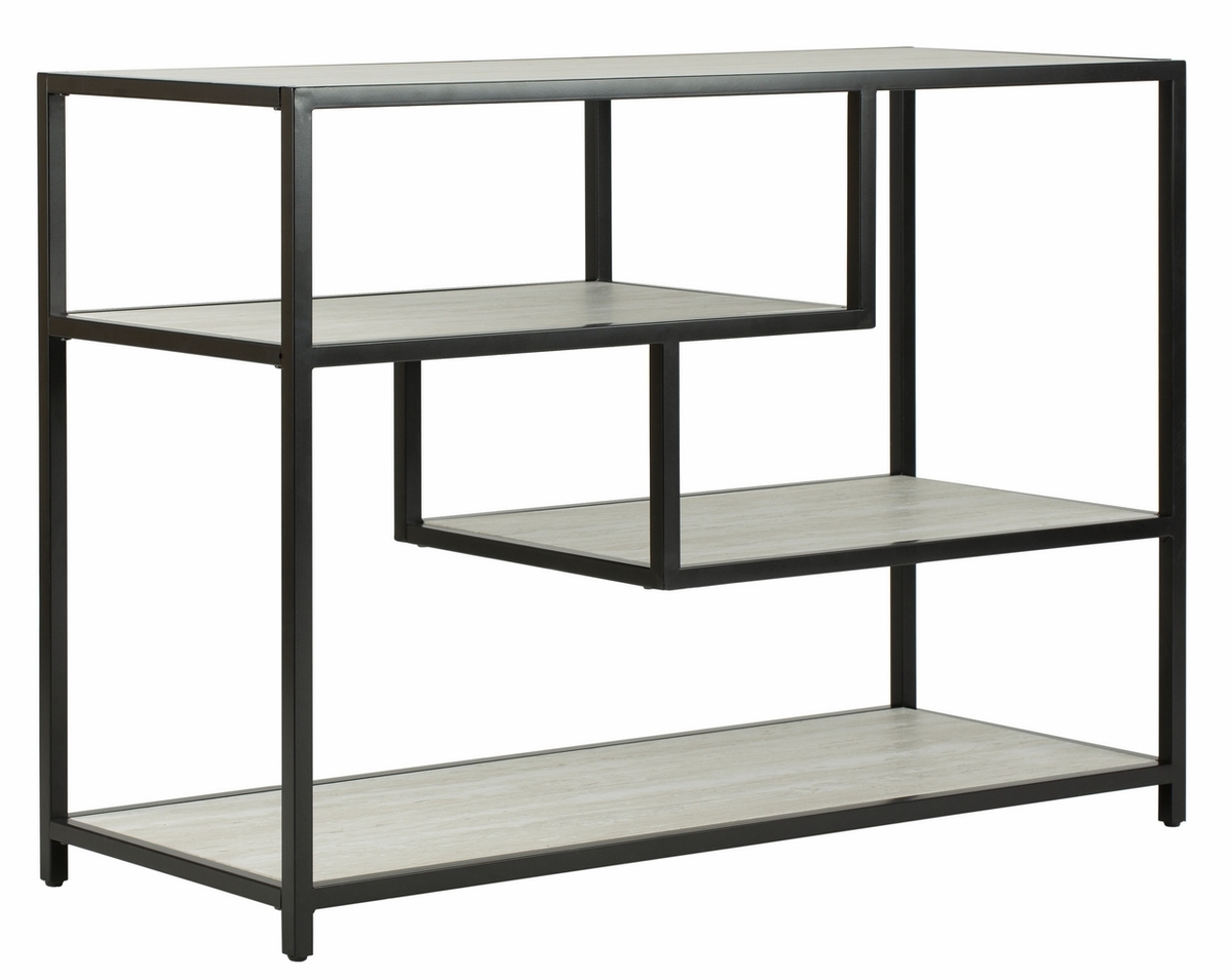 Reese Geometric Console Table, Beige & Black - Image 1