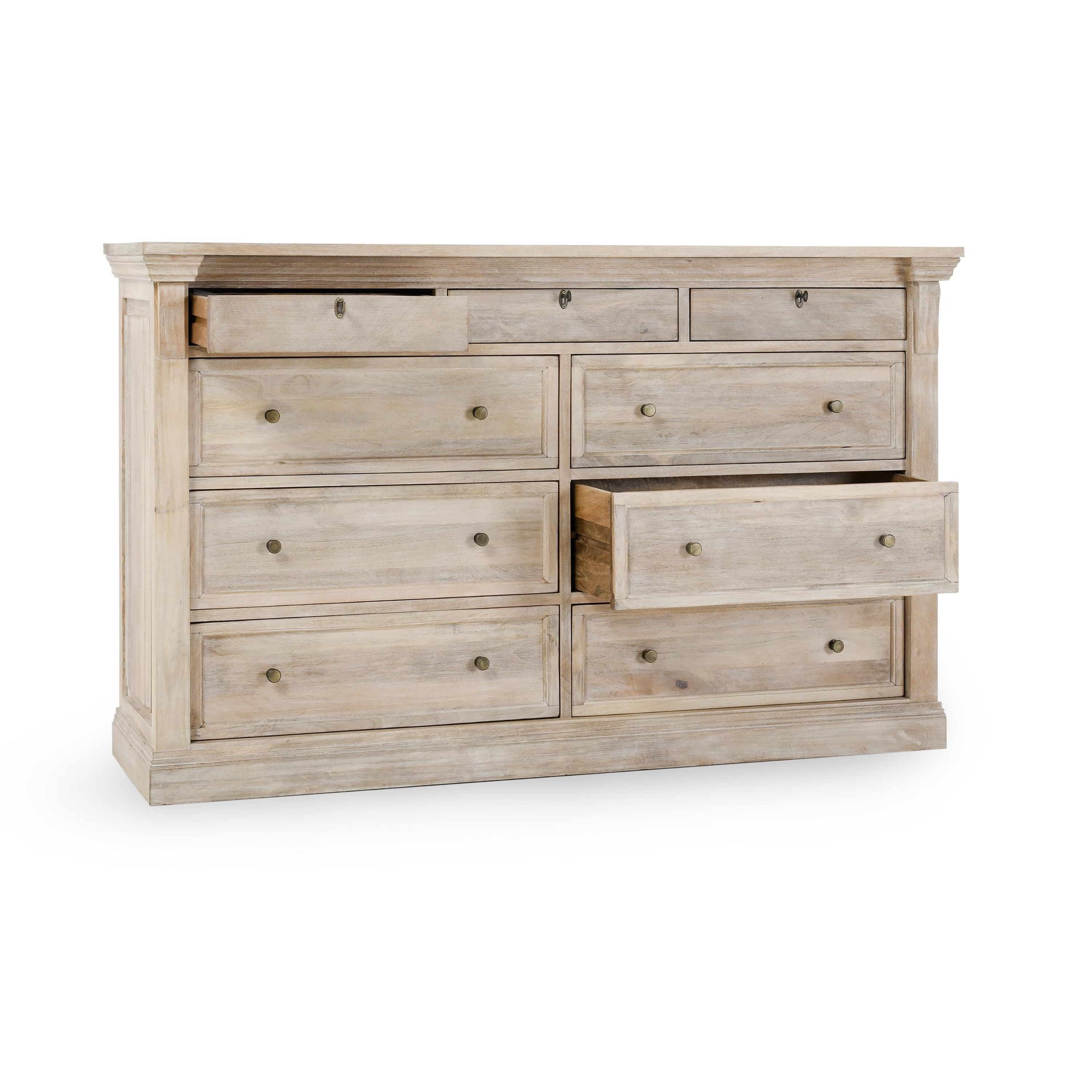 Adelaide Wood 9Dwr Dresser Natural White Wash - Image 3